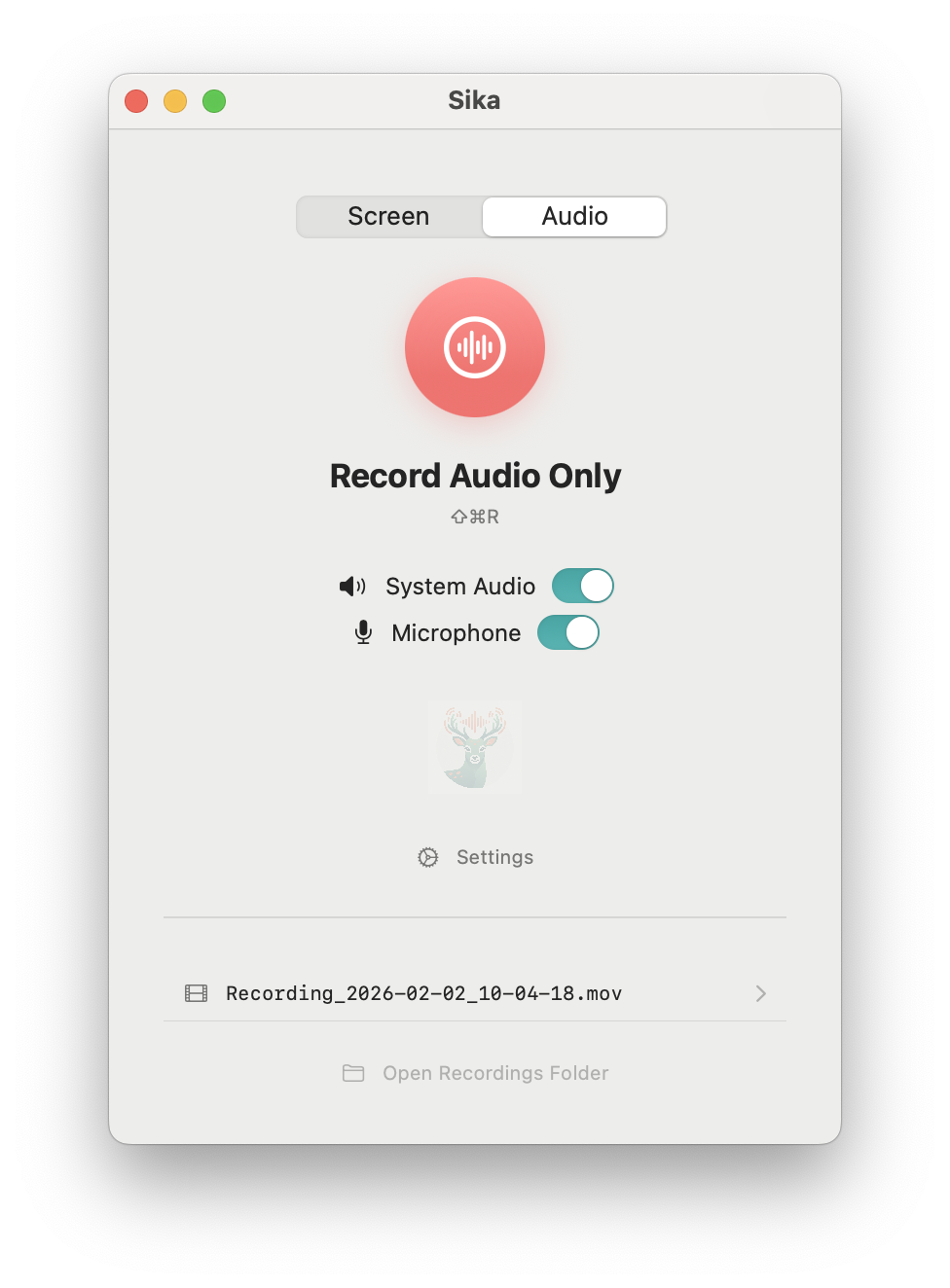 Sika 純錄音模式